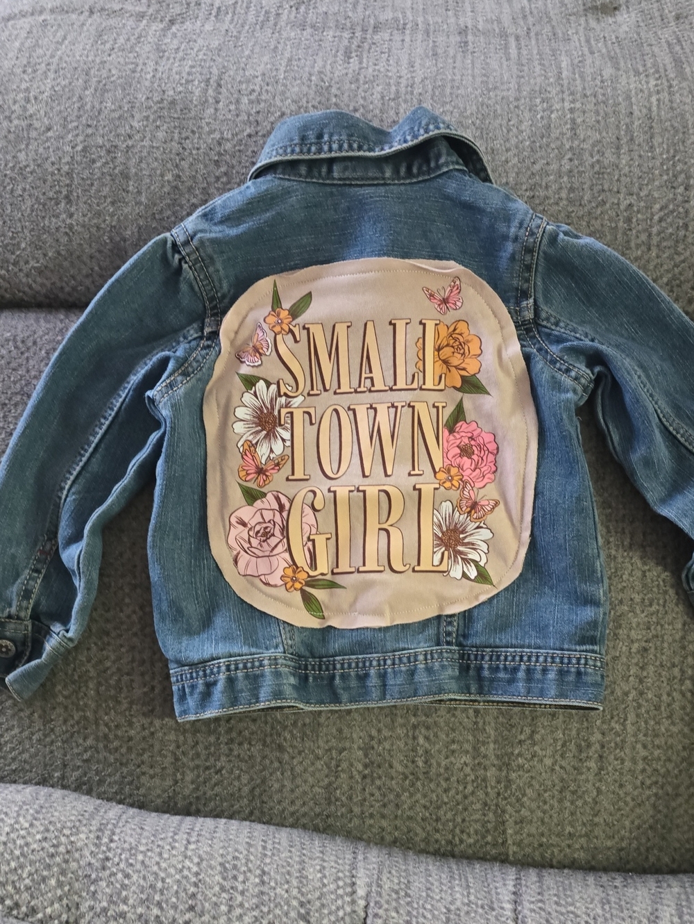 Upcycled Denim Jacket Girls Size 2T
